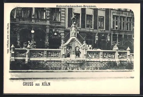 AK Köln, Partie am Heinzelmännchen-Brunnen