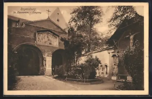 AK Regensburg, St. Emmeram - Eingang, Kloster