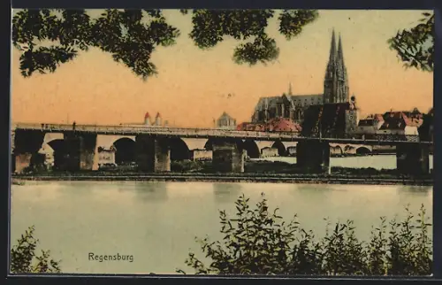 AK Regensburg, Brücke über die Donau