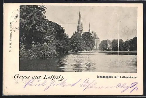AK Leipzig, Johannapark mit Lutherkirche