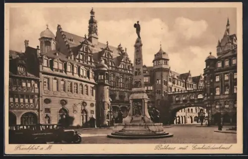AK Alt-Frankfurt, Rathaus mit Einheitsdenkmal