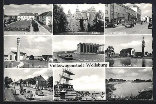 AK Wolfsburg, Volkswagenwerk, Robert Koch-Platz, Schillerteich