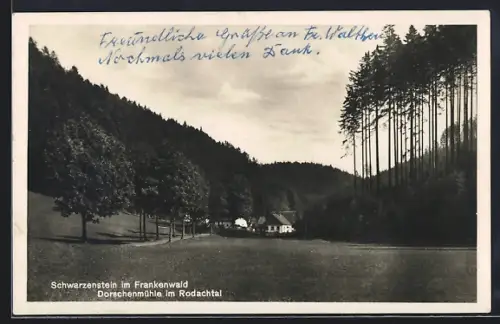 AK Schwarzenstein im Frankenwald, Gasthaus zum Rodachtal, Inh. Georg Frank