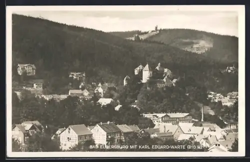 AK Bad Elgersburg, Ortspartie mit Karl Eduard-Warte