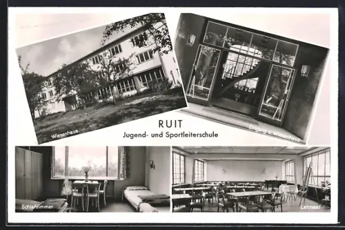 AK Ruit / Fildern, Jugend- u. Sportleiterschule, Aussenansicht u. Inneres