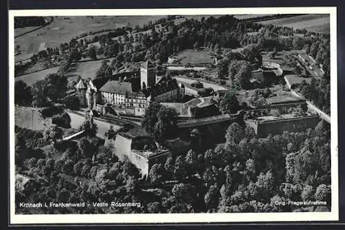 AK Kronach i. Frankenwald, Veste Rosenberg, Fliegeraufnahme