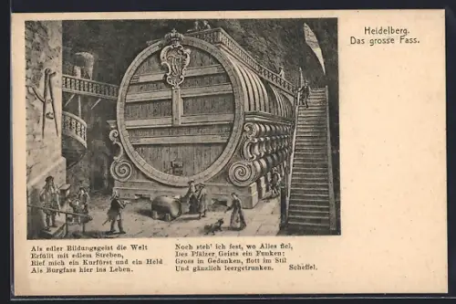 Künstler-AK Heidelberg, Das grosse Fass