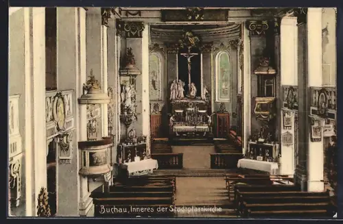 AK Buchau / Federsee, Inneres der Stadtpfarrkirche