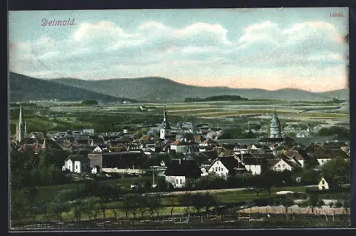 AK Detmold, Teilansicht mit Bergen