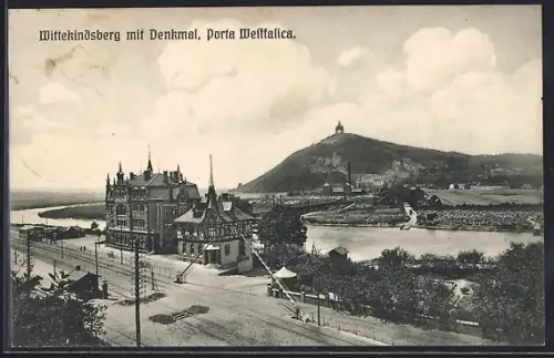 AK Porta Westfalica, Wittekindsberg mit Denkmal