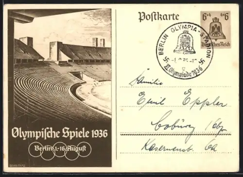 AK Berlin, Olympische Spiele 1936, 1.-16. August, Blick ins Stadion