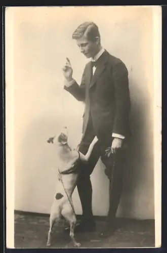 Foto-AK Prinz Josef Klemens von Bayern mit Hund