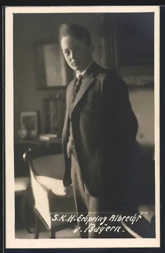 AK Prinz Albrecht von Bayern im Anzug