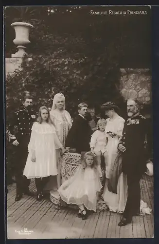 AK König Karl von Rumänien mit Familie