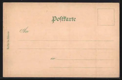 Lithographie Maria Schmolln, Strassenpartie bei der Kirche, Blick auf das Asyl