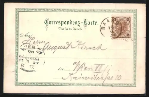 Lithographie Raabs, Totale am Thayaufer, Schloss Raabs, Ruine Kollmitz, Schiessstätte