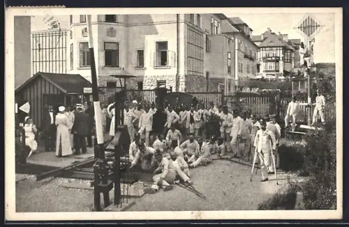 AK Wien, Genesungsheim für kriegsverletzte Eisenbahner, Hohenwartplatz 5 /6, Unterricht in der Stationsanlage