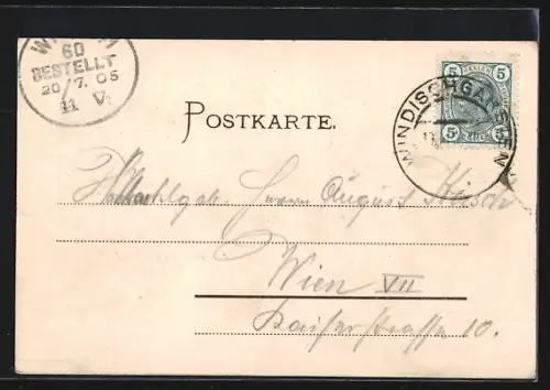 AK Windischgarsten, Ant. Fuxjäger`s Gasthof, Ortsansicht mit Bergpanorama