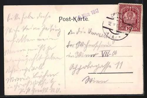 AK Gross-Göttfritz, Ortsansicht mit Kirche