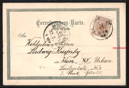 Mondschein-Lithographie Poysdorf /N. Ö., Bahnhof, Dreifaltigkeits-Platz, Josefplatz, Kirche