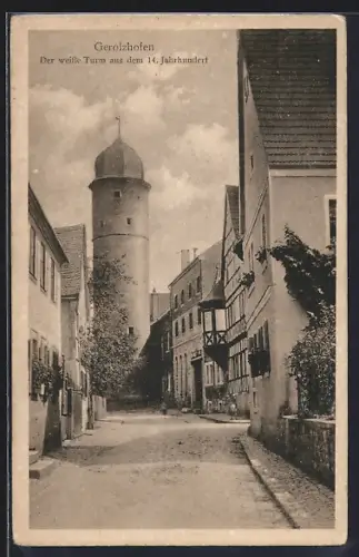 AK Gerolzhofen, Der weisse Turm aus dem 14. Jahrhundert