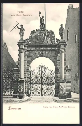AK Bremen, Portal vom Haus Seefahrt