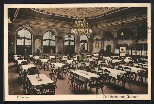 AK München, Café-Restaurant Gassner, Inh. Alois Pronberger, Bayerstrasse 37-39