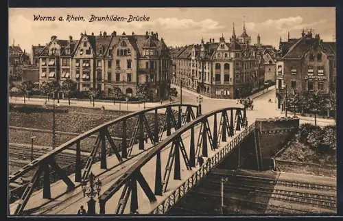 AK Worms a. Rhein, Brunhilden-Brücke