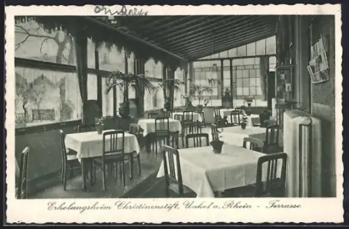 AK Unkel a. Rhein, Erholungsheim Christinenstift, Terrasse