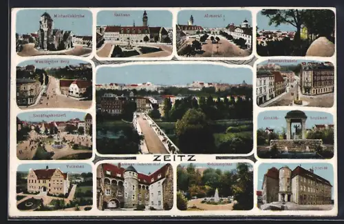 AK Zeitz, Ortsansicht, Altmarkt, Rathaus