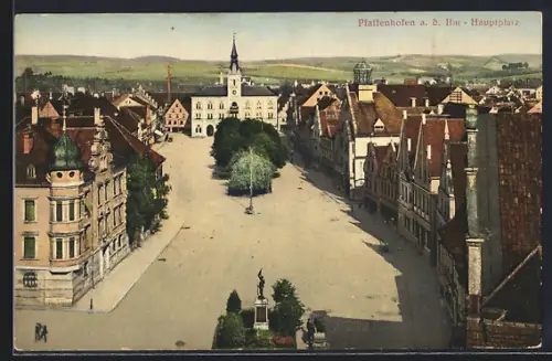 AK Pfaffenhofen a. Ilm, Hauptplatz aus der Vogelschau