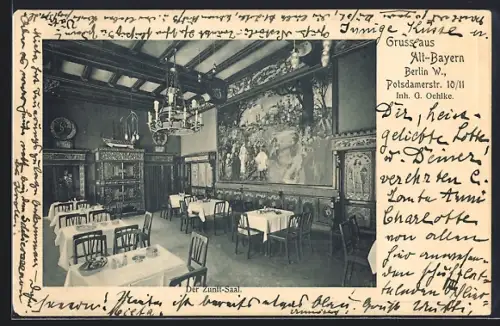 AK Berlin-Tiergarten, Gasthaus Alt-Bayern, Inh. G. Oehlke, Potsdamerstrasse 10 /11