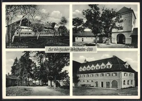 AK Weilheim / Obb., Gut Waitzacker, Wohnhaus, Klause, Turm, ferienheim