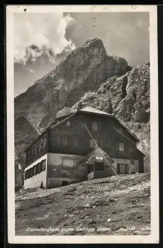 AK Guttenberghaus, vor dem Haus, Blick gegen den Eselstein