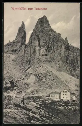 AK Vajolethütte, Berghütte gegen Vajolettürme