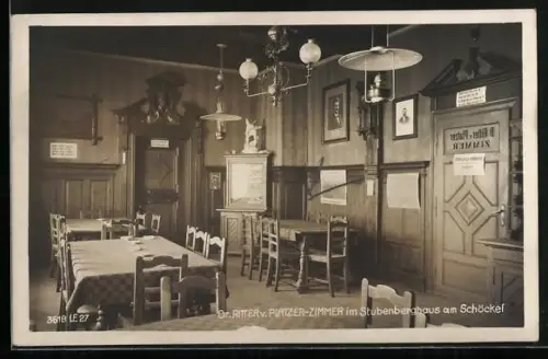 AK Stubenberghaus am Schöckel, Dr. Ritter v. Platzer-Zimmer, Innenansicht