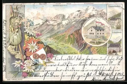 Lithographie Schwarzenberg-Hütte der Sect. Mainz D. & Ö. A. V.