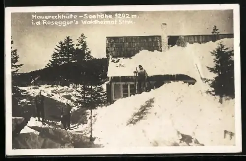 AK Hauereckhütte i. d. Roseggers Waldheimat Steiermark