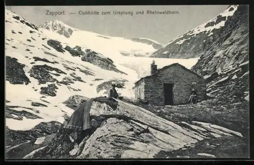 AK Zapporthütte, Clubhütte zum Ursprung und Rheinwaldhorn