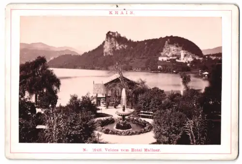 Fotografie Alois Beeer, Klagenfurt, Ansicht Veldes, Blick nach dem Ort vom Hotel Mallner aus gesehen