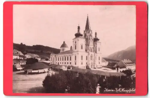 Fotografie J. Rögl, Mariazell, Ansicht Mariazell, Blick zur Kirche am Hauptplatz