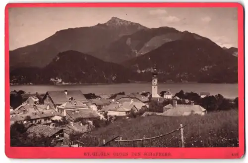 Fotografie Würthle & Spinnhirn, Salzburg, Ansicht St. Gilgen, Blick über den Ort gegen den Schafberg