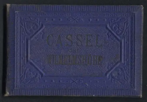Leporello-Album 18 Lithographie-Ansichten Cassel & Wilhelmshöhe, Löwenburg, Author, Friedrichsplatz, Bildergalerie