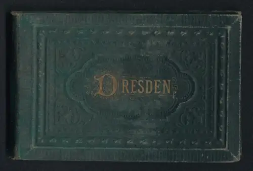 Leporello-Album 23 Lithographie-Ansichten Dresden, Panorama, Japanisches Palais, Elbterrasse, Theater, russ. Kirche