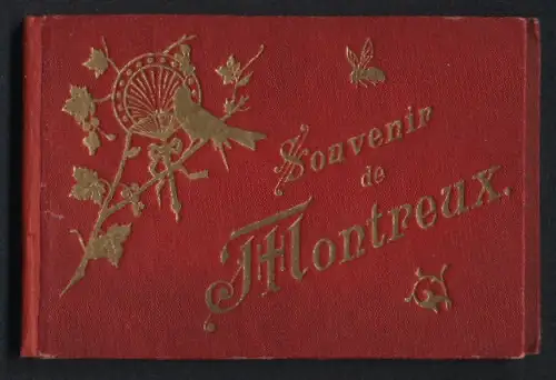 Leporello-Album 12 Lithographie-Ansichten Montreux, Chemin de Fer Glyon, Clarens, Terrotet Grand Hotel, Chillon