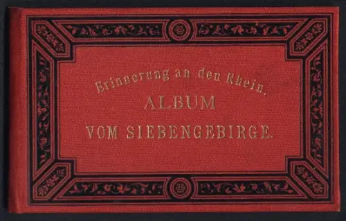Leporello-Album 16 Lithographie-Ansichten Siebengebirge, Remagen, Deutsche Lokal- u. Strassenbahn, Drachenburg
