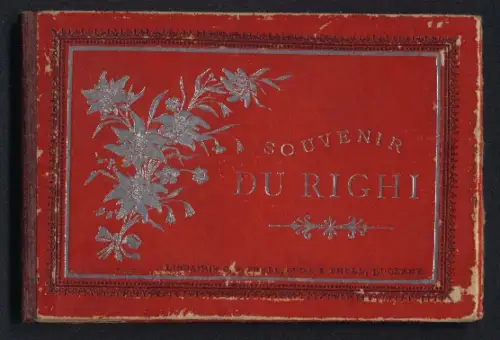 Leporello-Album 20 Lithographie-Ansichten Rigi, Küssnacht, Rigibahn, Gersau, Brunnen, Rigi Hotels, Kulm, Kaltbad Staffel
