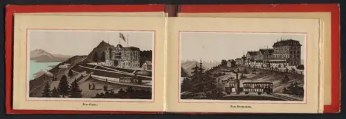 Leporello-Album 20 Lithographie-Ansichten Rigi, Küssnacht, Rigibahn, Gersau, Brunnen, Rigi Hotels, Kulm, Kaltbad Staffel
