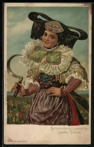 Künstler-AK Stadthagen, Trachten aus der Umgebung, Tracht Schaumburg-Lippe