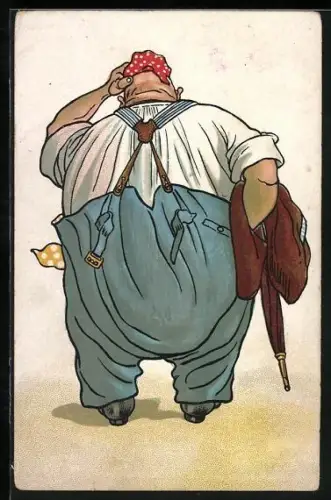 AK Dass Du von Deinem Specke wirst befreit, ist wirklich mal die höchste Zeit, dicker Mann mit Schirm